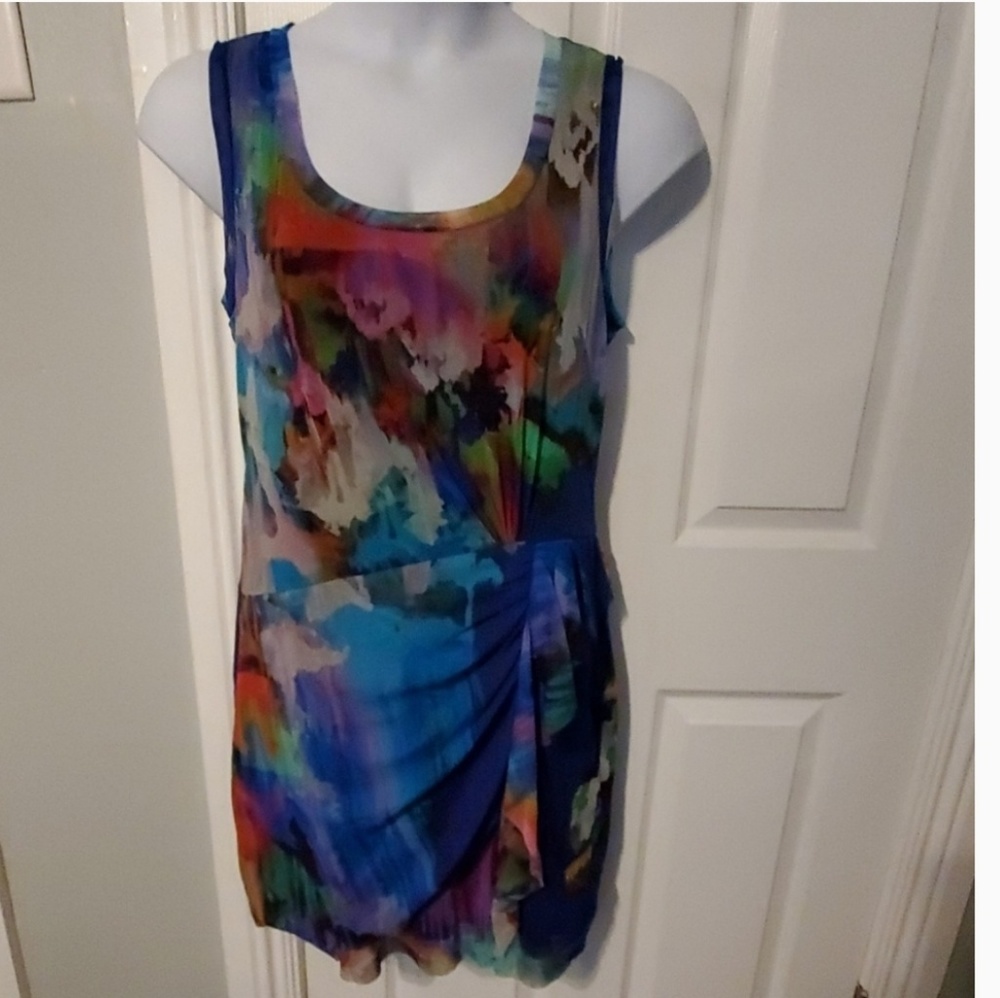 Elana Kattan Multi-Colored Ruched Dress - Picture 1 of 8